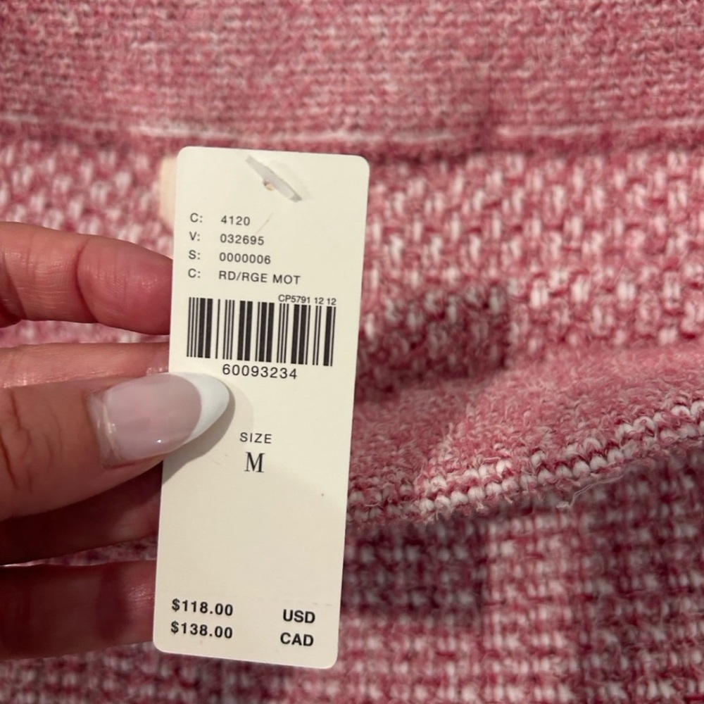 Anthropologie Women’s Pink Tweed Fringe Mini Skirt - Picture 3 of 3